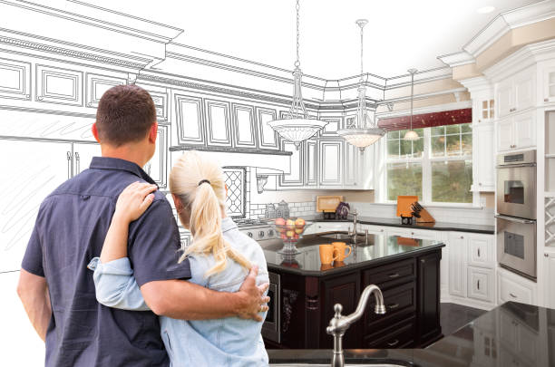 Custom kitchen cabinets installed in a Bedford home